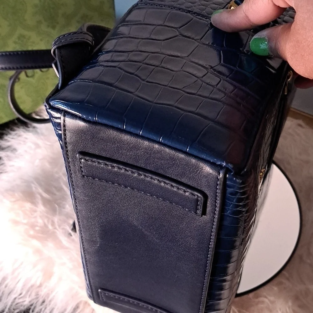 Tory Burch Croc-Embossed Backpack EUC